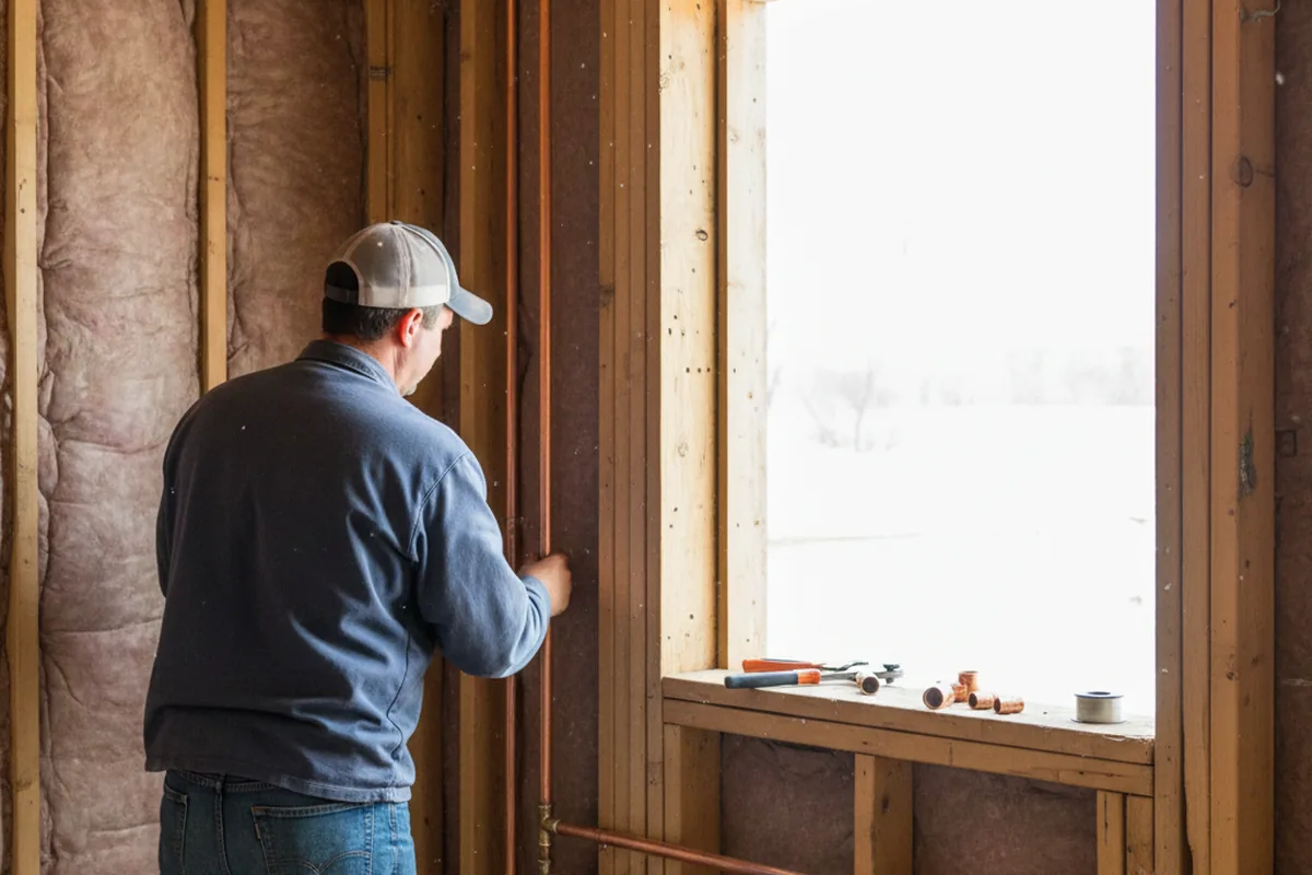 Licensed plumber running new copper supply lines in a Metairie home