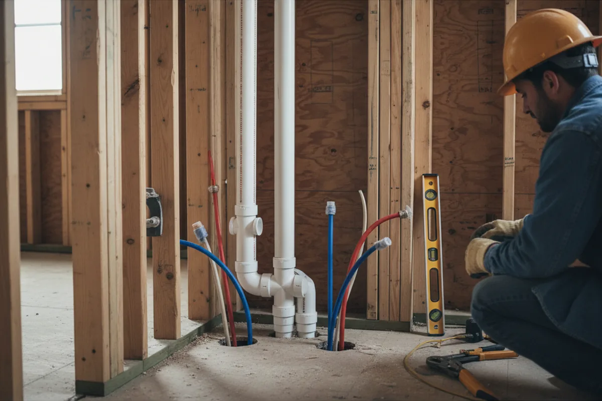 Drain and supply rough-in during Drain Cleaning in Metairie