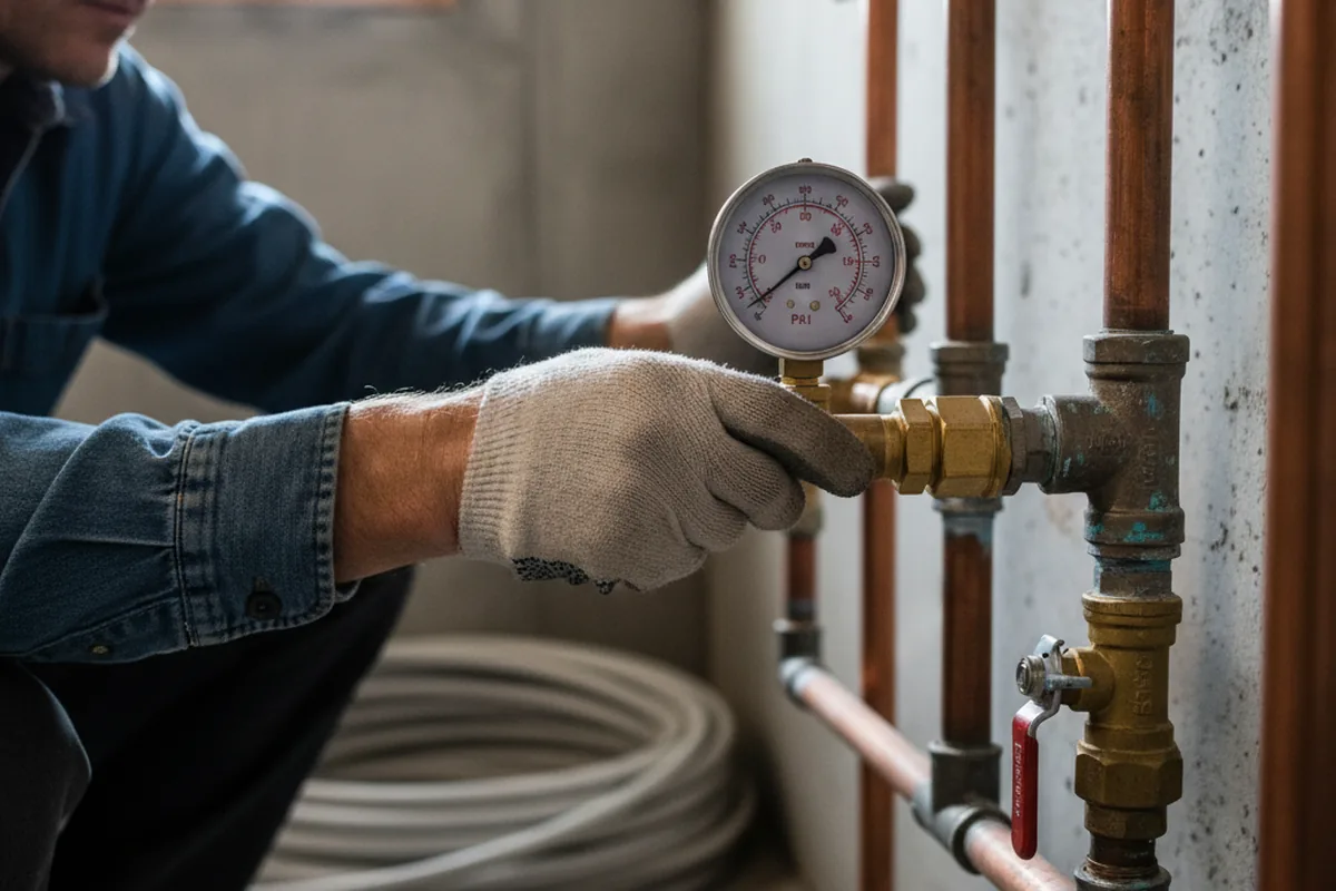 Pressure testing a repaired line during Water Line Repair in Metairie